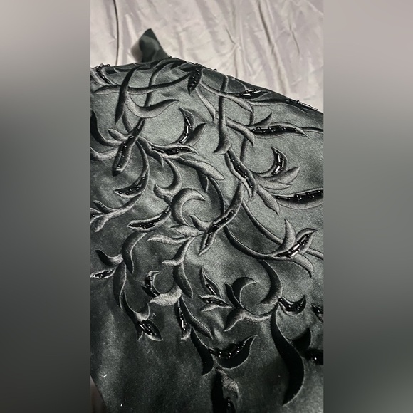 Victor Costa 100% Silk Beaded black open front blazer / jacket sz M oversized - Picture 13 of 16